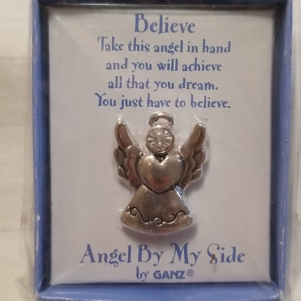 New Ganz Silver Rhinestone Angel